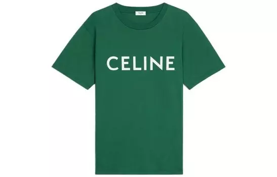 Футболка женская Celine с логотипом, зеленый