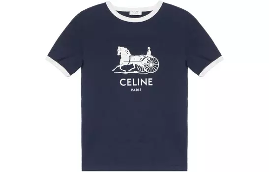 Футболка женская Celine, синий / белый