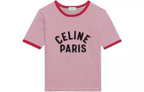 Футболка женская Celine в тонкую полоску, розовый