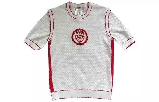 Футболка женская Chanel, красно-белый