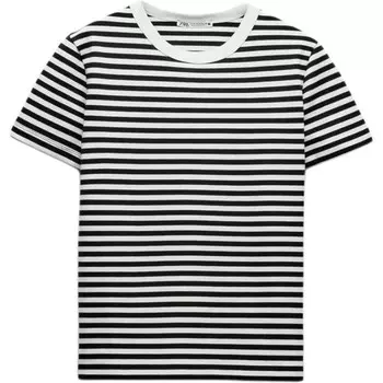 Футболка женская черная/белая Zara