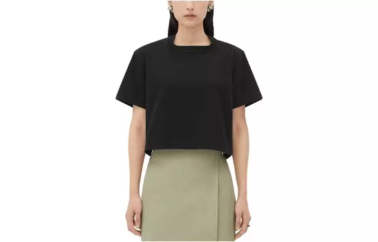 Футболка женская черная Bottega Veneta