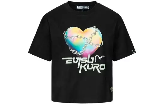 Футболка женская черная Evisu