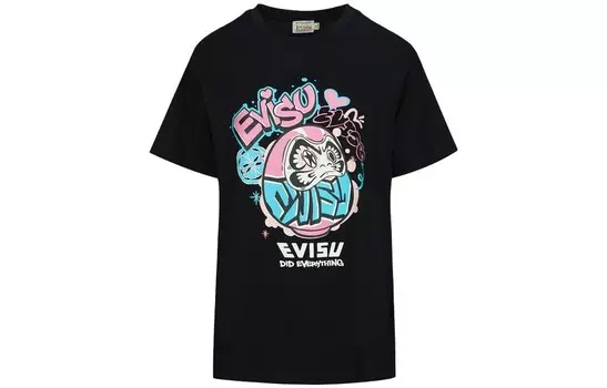 Футболка женская черная Evisu