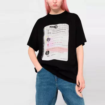 Футболка женская черная Mm6 Maison Margiela
