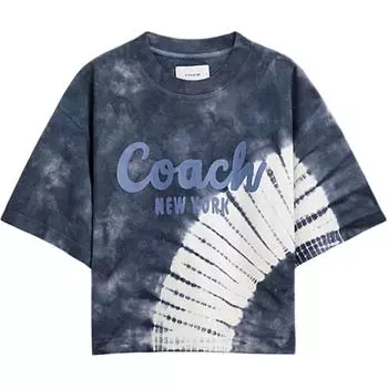 Футболка женская, цвет морской волны COACH, Colorful Marine Blue