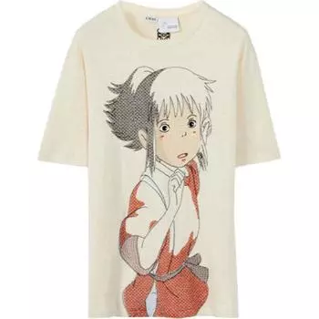 Футболка женская цвета экрю из коллаборации с QIANYUQIANXUN SS22 LOEWE, Ecru