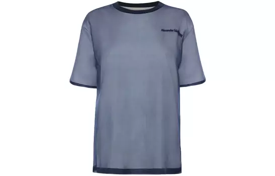 Футболка женская цвета морской волны Alexander McQueen, Marine Blue