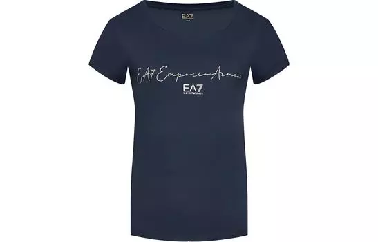 Футболка женская цвета морской волны EMPORIO ARMANI, Marine Blue