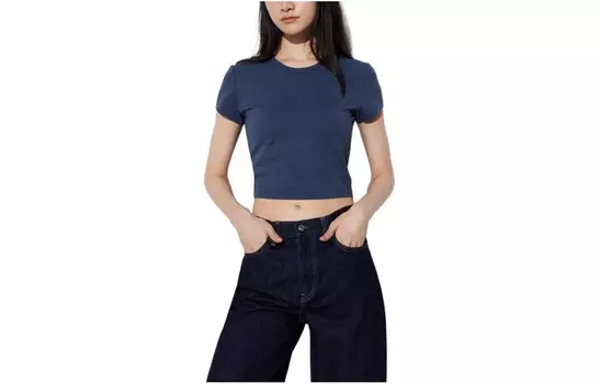 Футболка женская Deep Ocean Blue Uniqlo