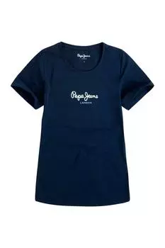 Футболка Женская/Девочка Темно-синяя Pepe Jeans, темно-синий