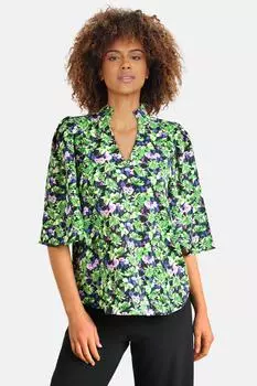 Футболка Женская/Девочка Зеленый Цветок Sister's Point