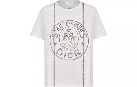 Футболка женская Dior, белый / черный
