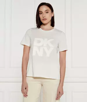 Футболка женская Dkny с принтом, бежевый