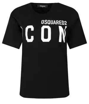 Футболка женская Dsquared2 с принтом на груди, черный
