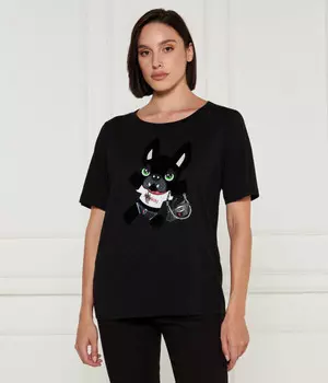 Футболка женская Dsquared2 с рисунком, черный