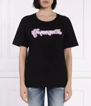Футболка женская Dsquared2 свободного кроя, черный