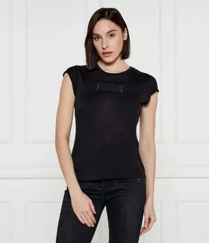 Футболка женская Elisabetta Franchi из модала с нашивкой, черный