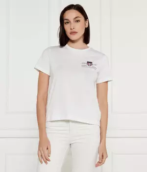 Футболка женская Gant с вышитым логотипом, белый