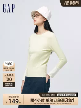 Футболка женская Gap с длинными рукавами, зеленый