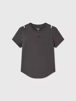 Футболка женская Gap с короткими рукавами и изогнутым подолом, красный