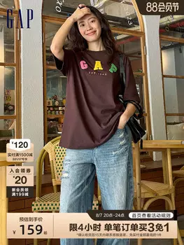 Футболка женская Gap с короткими рукавами и вышитым логотипом, светло-зеленый