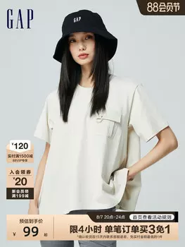 Футболка женская Gap с круглым вырезом, розовый