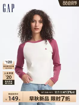 Футболка женская Gap с рукавами реглан и вышивкой, черный