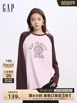 Футболка женская Gap с рукавами реглан, розовый