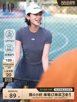 Футболка женская Gap UPF50+ с короткими рукавами, темно-серый