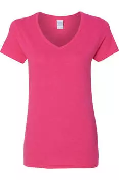 Футболка женская Gildan Heavy Cotton с V-образным вырезом, цвет heliconia