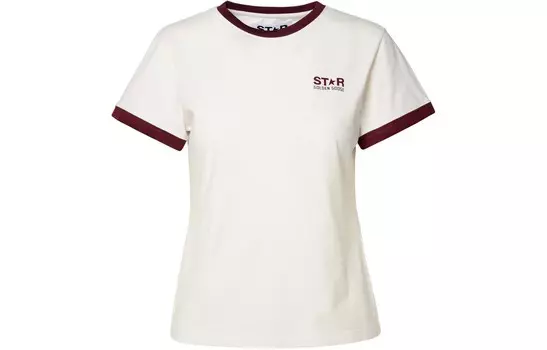 Футболка женская Golden Goose, белый / красный