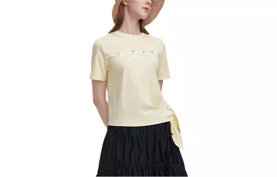 Футболка женская Goose Pink Yellow Fila