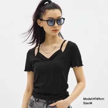 Футболка женская GU двойного дизайна, светло-бежевый