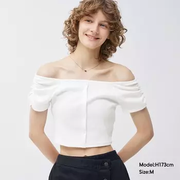 Футболка женская GU Premium с открытыми плечами, розовый