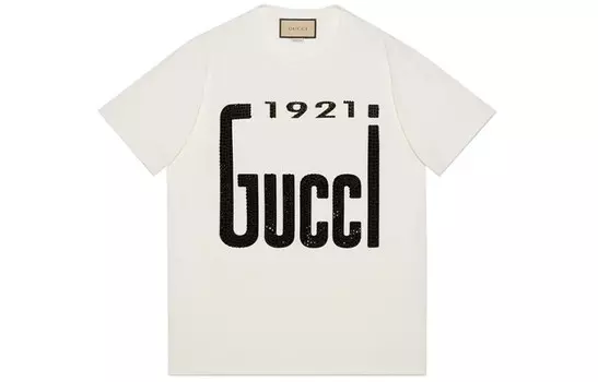 Футболка женская Gucci 1921, белый / черный