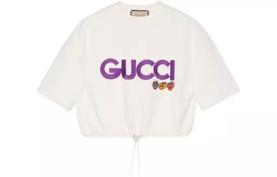 Футболка женская Gucci, белый / фиолетовый