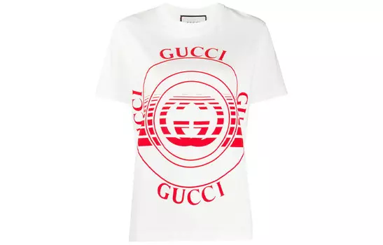 Футболка женская Gucci, белый / красный