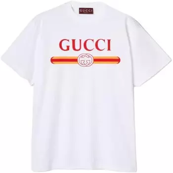 Футболка женская Gucci, белый / красный / желтый