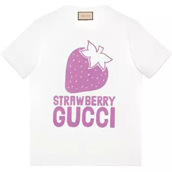 Футболка женская Gucci, белый / лиловый