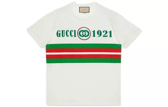 Футболка женская Gucci, белый / зеленый