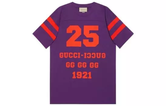 Футболка женская Gucci, фиолетовый / оранжевый