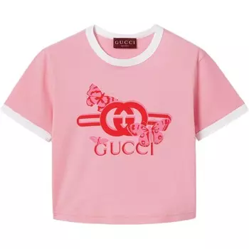 Футболка женская Gucci, розовый / белый