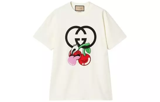 Футболка женская Gucci с принтом, белый