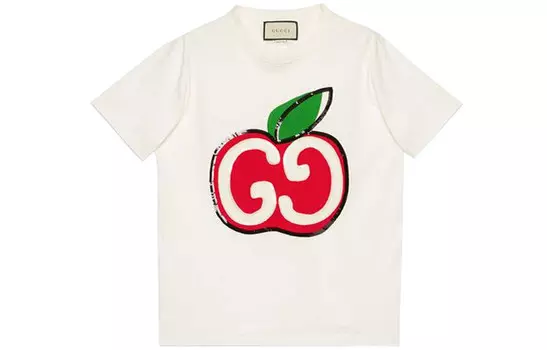Футболка женская Gucci с рисунком, белый / красный