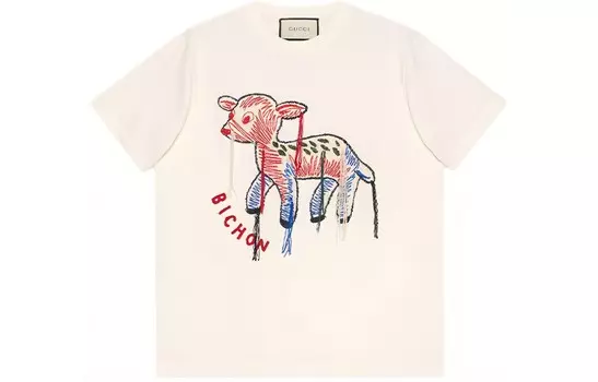 Футболка женская Gucci с вышивкой, белый