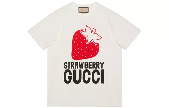 Футболка женская Gucci Strawberry, белый