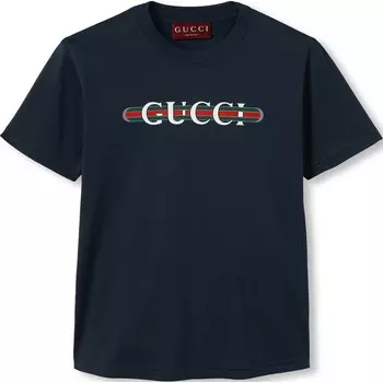 Футболка женская Gucci, темно-синий / белый