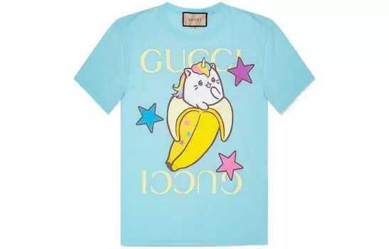 Футболка женская Gucci x Bananya, светло-голубой