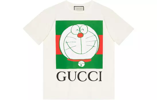 Футболка женская Gucci x Doraemon, слоновая кость
